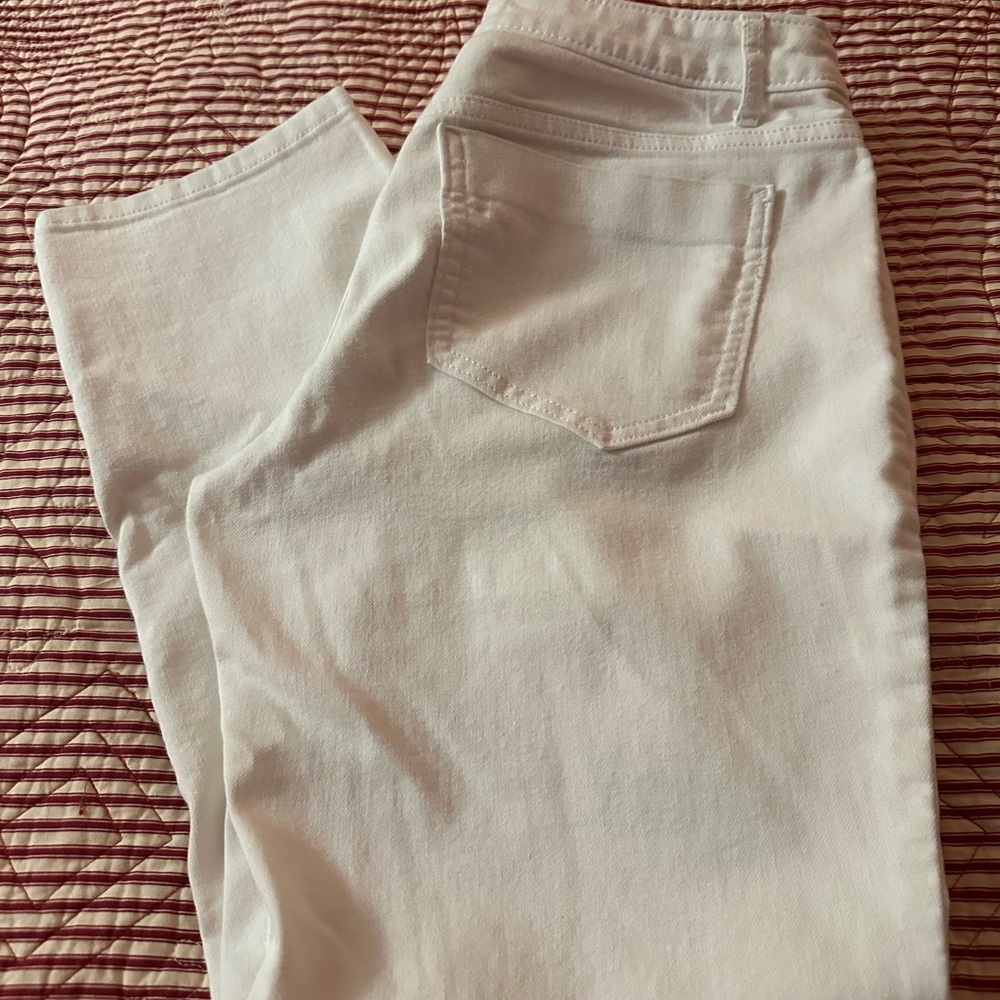Vera Wang White Ankle Cropped Jeans
